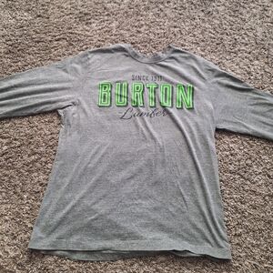 Burton Lumber Gray Long Sleeve Shirt Size "L"